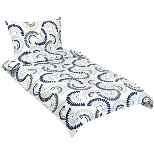 Bellatex Krep posteljnina Kapka modra, zelena, 140x 200 cm, 70 x 90 cm