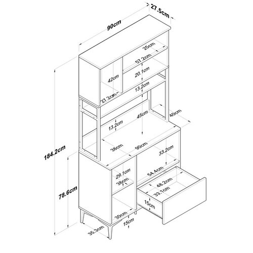 Dulap Jesy Walnut and White