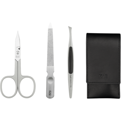 Kai Nagelpflege-Set in Lederetui Beauty Care – Schere, Feile, Pinzette
