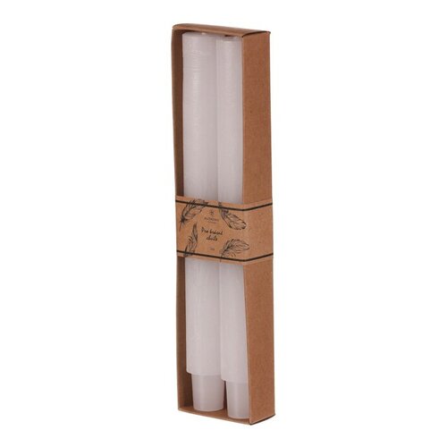 Set de lumânări conice, albe, 2 bucăți, parafină