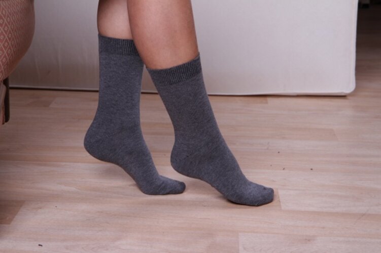 Ponožky s elastanem, světle šedá, 26 - 28