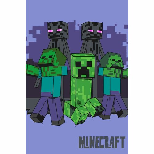 Jerry Fabrics Dziecięcy koc polarowy Minecraft Mobs coming for you, 100 x 150 cm