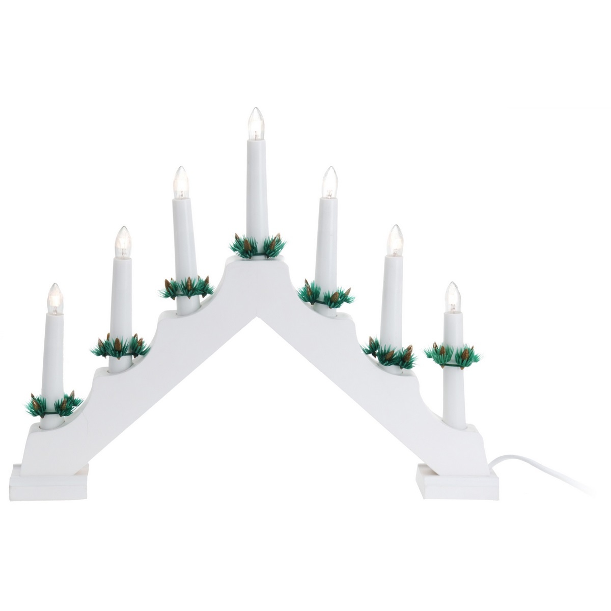 Vánoční svícen Candle Bridge bílá, 7 LED