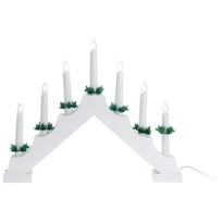 Sfeșnic de Crăciun Candle Bridge alb, 7 LED