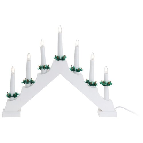 Božični svečnik Candle Bridge bel, 7 LED