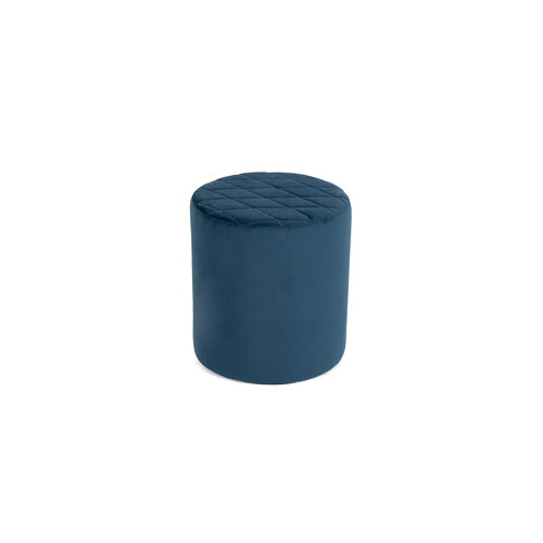 Taburet SOFT GRID Puf, modrý samet