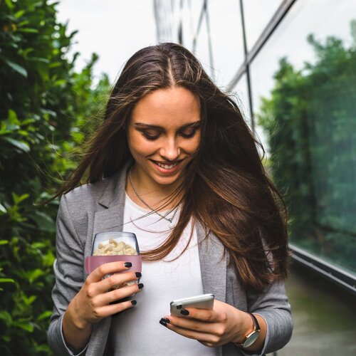 Westmark Двосекційний контейнер для закусок MINI, 400 мл, рожева
