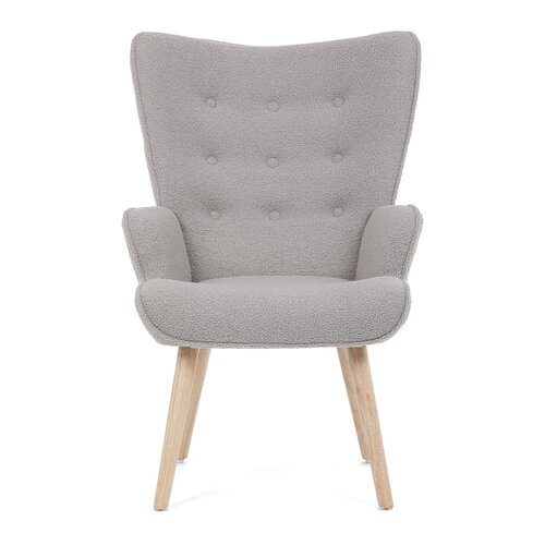 Fotel uszany Bouclé GREY2, szary