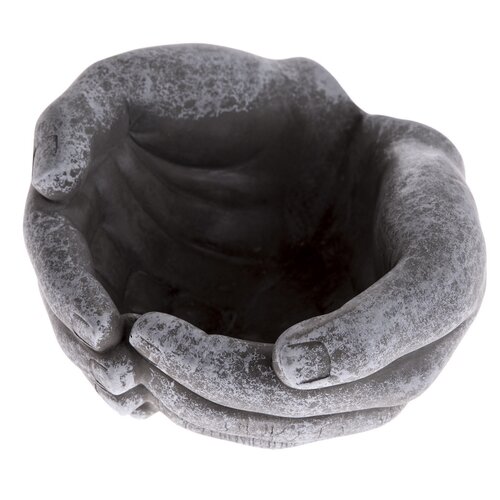 Pietní dekorace Betonový květináč Ruce, 16 x 8,5 x 15 cm