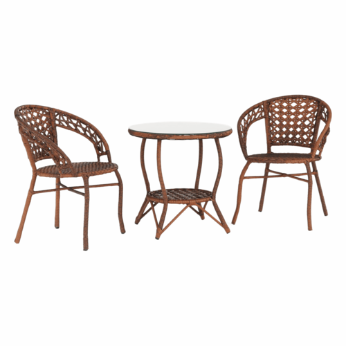 Garten-Rattan-Set 1+2, JARUB, Braun