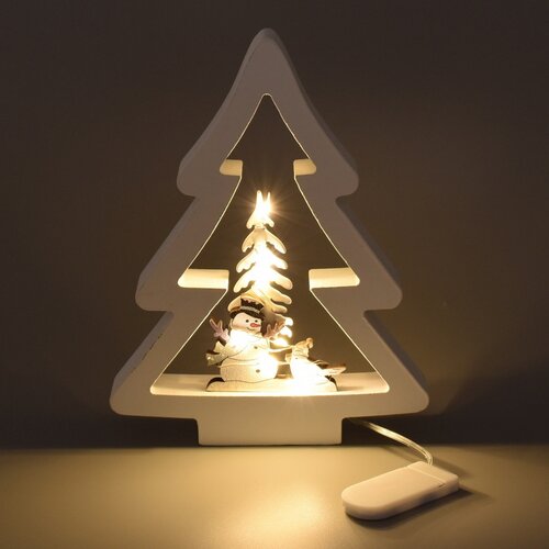 Vánoční LED dekorace Stromek, 14,5 x 19 cm, teplá bílá