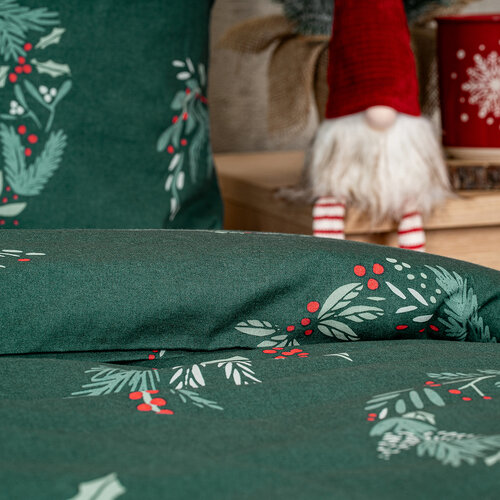 4Home Weihnachtsbettwäsche aus Baumwolle Poinsettia, 140 x 220 cm, 70 x 90 cm