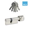 Cilindru Richter ES.K40/50.NI cu buton K40+50 mm, 6 chei
