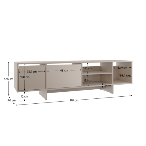Măsuță TV STANDO STD01, crem