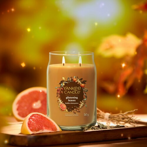 Yankee Candle Illatos gyertya, nagy Signature Glistening Leaves, 567 g