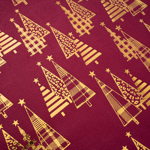 Різдвяна декоративна тканина Оксамит, червоний, 28 x 150 см