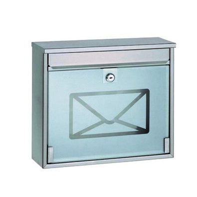 Poštovní ocelová schránka s tvrzeným sklem, 36 cm