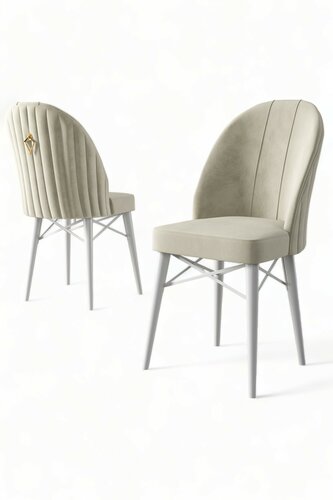 Esszimmerstuhl-Set Ritim Cream and White, 4 Stück