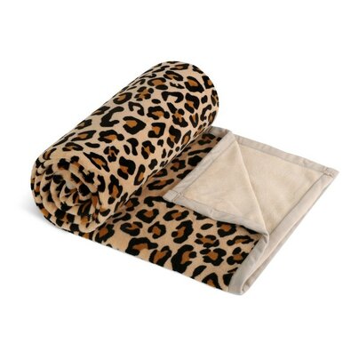 Bellatex Decke Korall micro Einzelbett Leopard, 150 x 200 cm