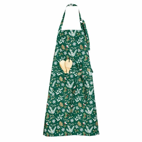 Zeleni božični kuhinjski predpasnik, 70 x 90 cm