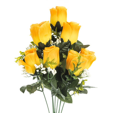 Sztuczna wiązanka Róże żółty, 48 cm