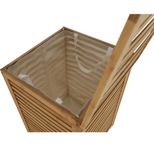 Basket lakkozott bambusz szennyestartó kosár