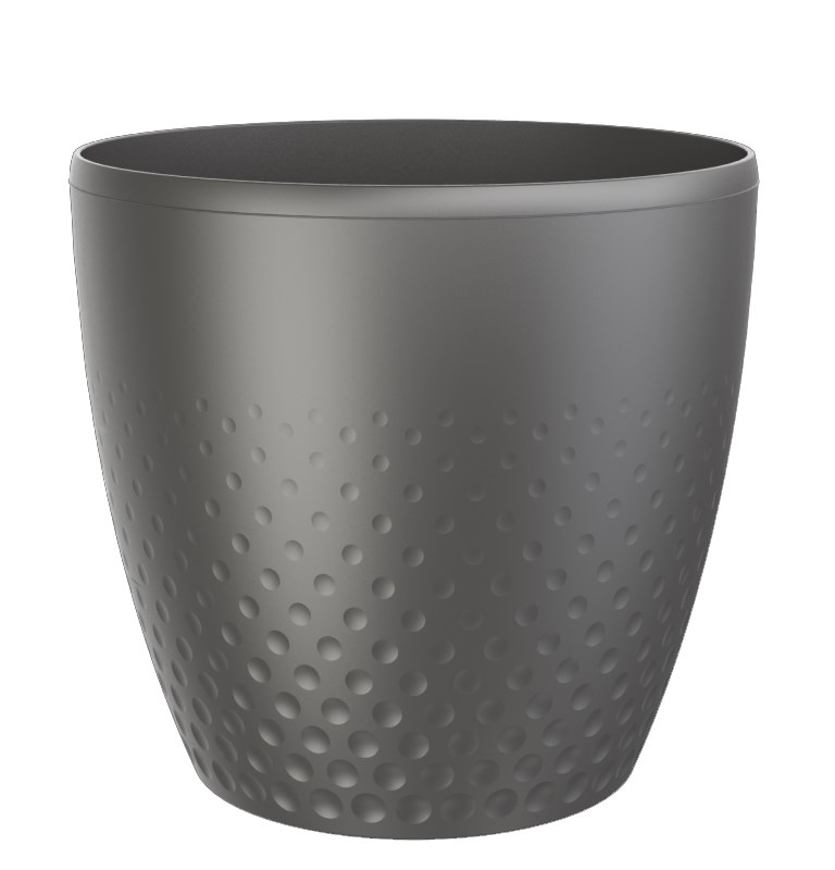 Ghiveci decorativ de plastic Perla 25 cm, antracit, diam. 25 cm