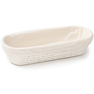 HOME ELEMENTS Coș oval cu inserție din țesătură,35 x 14 cm x 7,5 cm