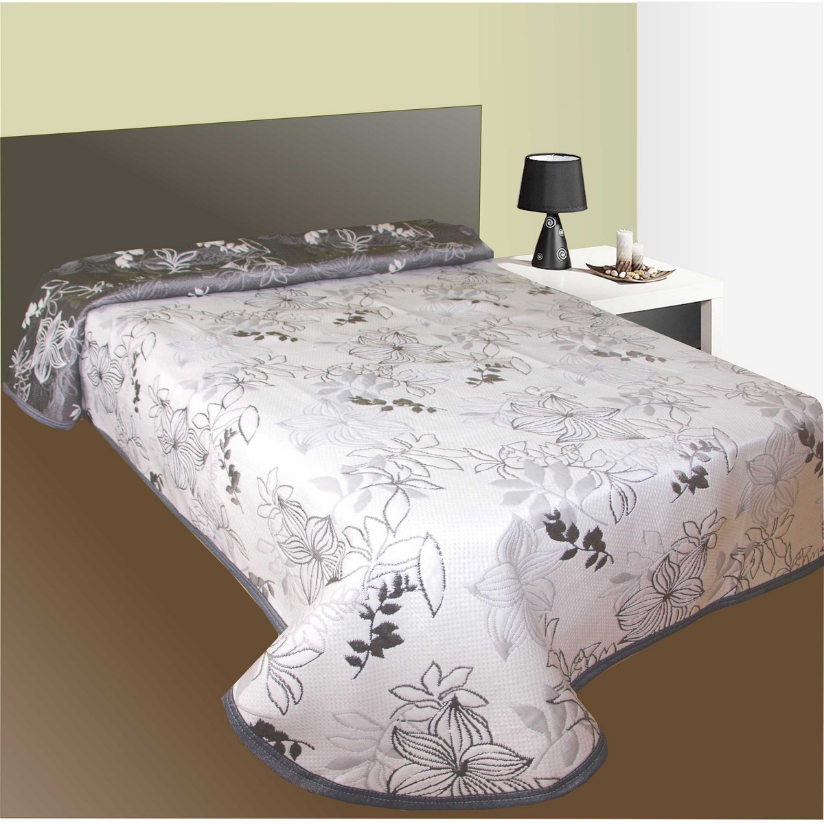 Forbyt Prehoz na posteľ Lisbon šedý, 140 x 220 cm