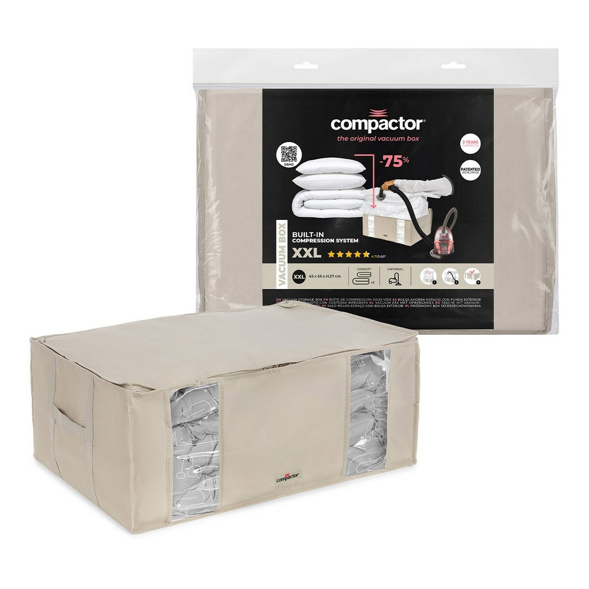 Compactor Compactor Life 2.0. vakuový úložný box s pouzdrem - XXL 210 litrů, 65 x 50 x 27 cm, XXL - thumb (10)