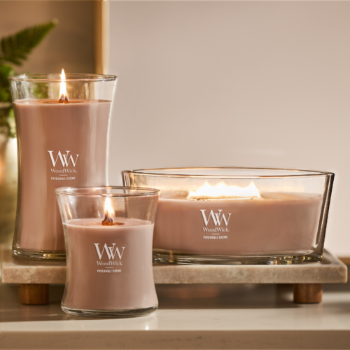WoodWick Ароматична свічка у великій вазіPatchouli Creme, 609 г