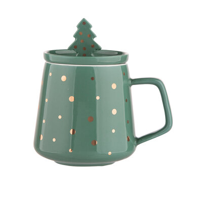 Altom Xmas tree porcelán bögre 370 ml, zöld