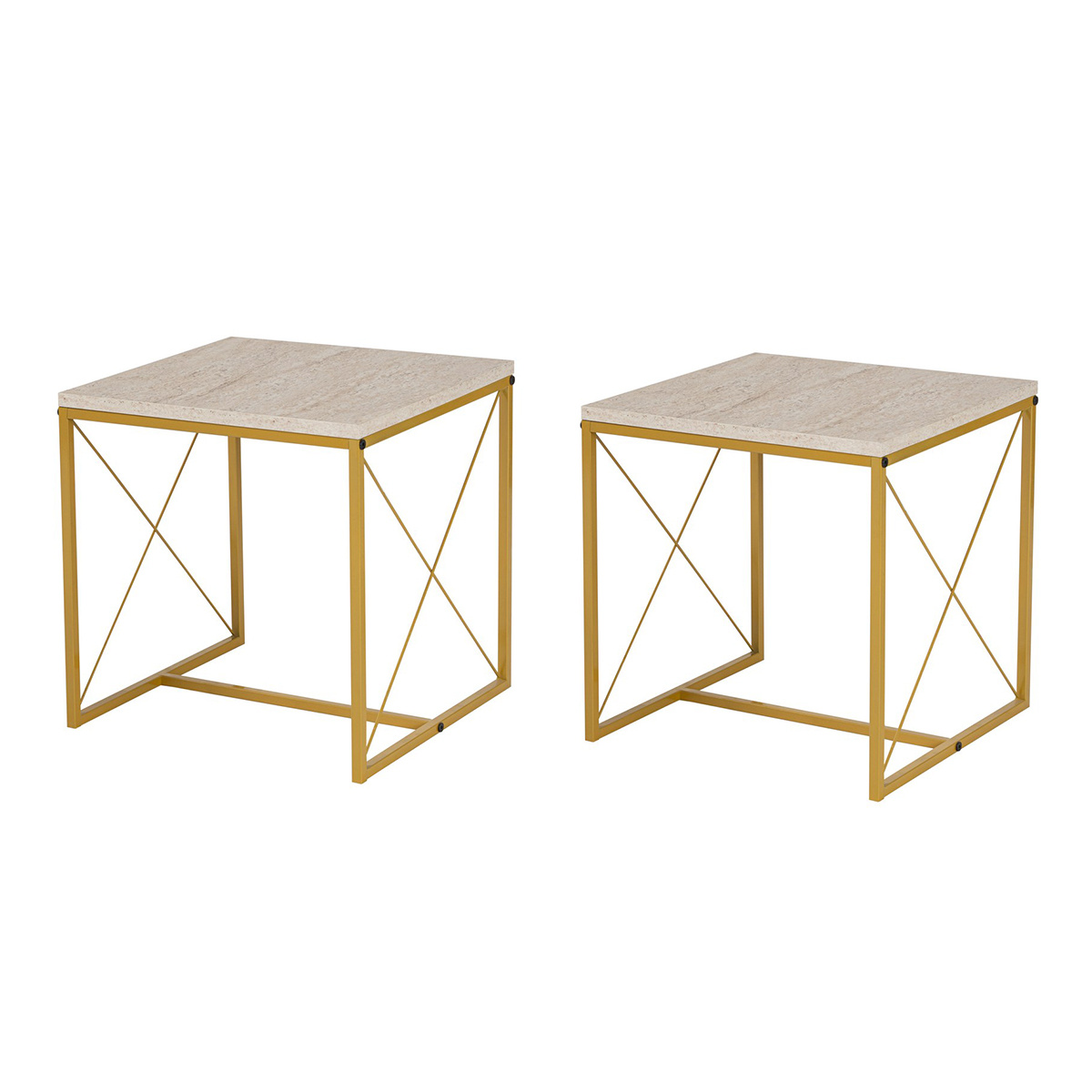 Konferenčný stolík Defne Gold Travertine