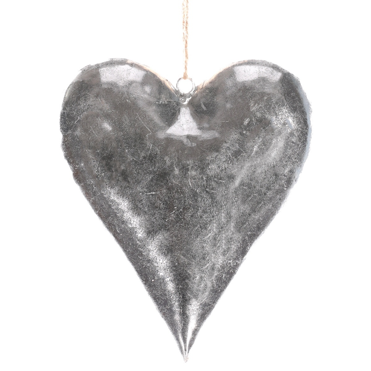 Fém függő szív ezüst, 15 x 2 x 18 cm, függő fémszív, 15 x 2 x 18 cm termék 2. képe