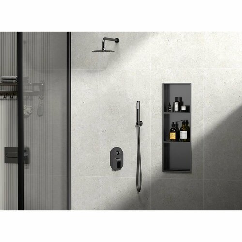 POLYSAN 1301-27B Vstavna polica za oblogo, 27 x 81cm, nerjaveče jeklo, antracit