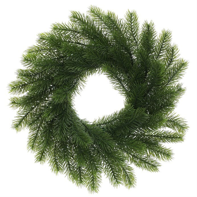 Műfenyő koszorú, átmérő 30 cm, zöld