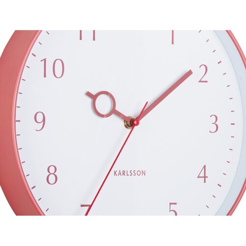 Karlsson 5992RD designové nástěnné hodiny červená, pr. 30 cm