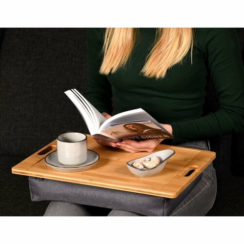 Kesper 77622 Taca na kolana bambus, 45 x 31 x 8 cm