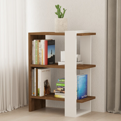 Bücherregal Gaye Walnut White