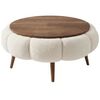 Măsuță de serviciu tapițată Daisy 60, culoareWhite Walnut