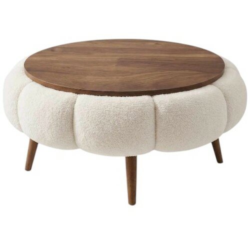 Măsuță tapițată de cafea Daisy 60, White Walnut
