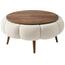 Čalúnený odkladací stolík Daisy 60 White Walnut