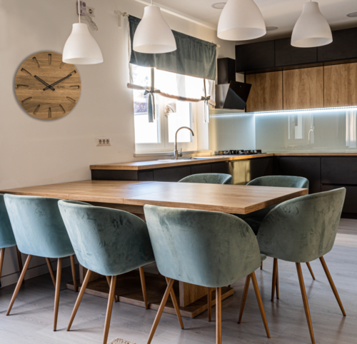 VLAHA VCT1022 Eichenuhr Grand Schwarz, Durchmesser 45 cm