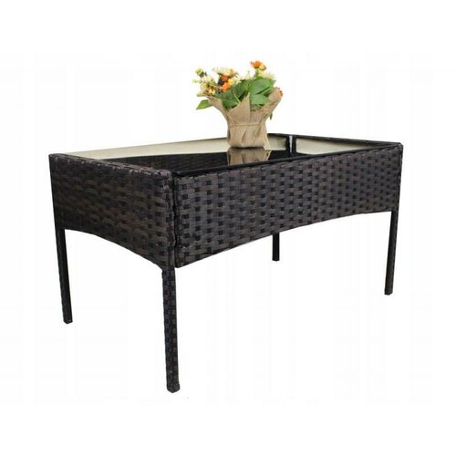 Aldotrade GardenLine rattan kerti garnitúra, barna + krémszínű ülőpárna