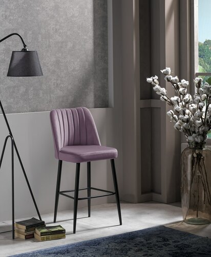 Barstuhl-Set Vento Lilac and Black, 4 Stück