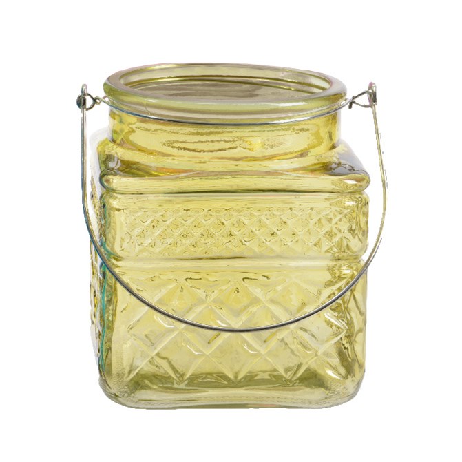 Sklenený svietnik Colours žltá, 13 cm