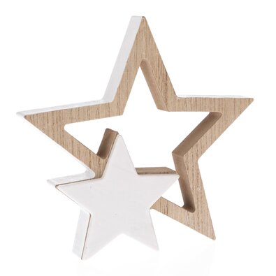 Świąteczna dekoracja Wooden Star, 16,8 x 15,6 x 2,4 cm