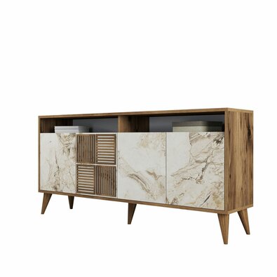 Dulap Milan Walnut and White Marble