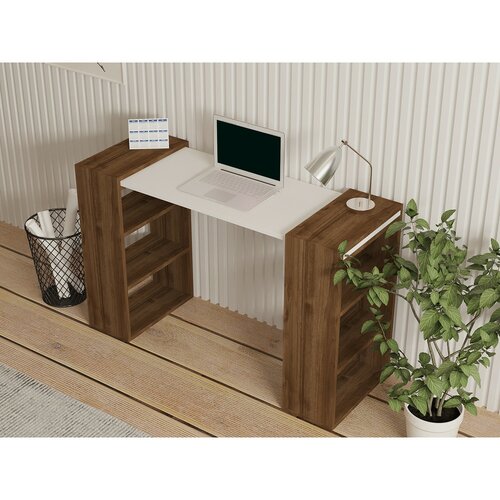 Pracovný stôl Handy Walnut and White