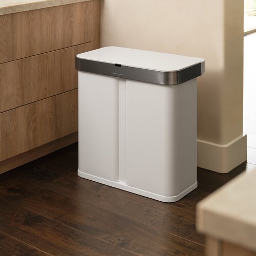 Simplehuman Bezdotykový koš s hlasovým senzorem na tříděný odpad 58 l, bílá